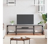 Mueble tv | mueble de salón | mesa de tv hierro y madera contrachapada gris sonoma 161x35x45cm cfw81628