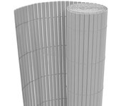 Valla de jardín de pvc de doble cara 90 x 300 cm gris