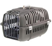 Ferplast transportín gato, transportín perro pequeño y gatos de hasta 8 kg, puerta transparente antigolpes, ranuras de ventilación, 37 x 57 x h 33 cm,