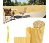 Canisse pvc para el jardín, valla oculta, balcón o terraza doble cara, valla cortaviento para balcón, bambú 160 x 700cm