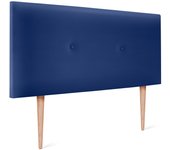 Dhome cabecero de polipiel liso con botones 110x105cm con patas camas 105 - azul