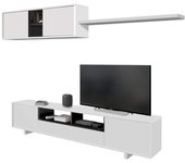 Salón tv urus blanco brillo - gris antracita