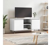 Mueble de tv | mueble de salón | mesa de tv madera de ingeniería blanco 104x35x50 cm cfw35568