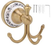 Perchero de pared elegante para baño, gancho decorativo de cerámica y acero inoxidable para sala de estar