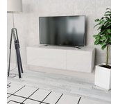 Mueble para tv | mueble de salón | mesa de tv madera contrachapada blanco brillo 120x40x34 cm cfw62240