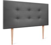 Dhome cabecero de polipiel capitoné 110x115cm con patas camas 105 - gris