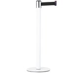 Danieli store | poste separador blanco con cinta extensible hasta 3 mt | base plana y cinta negra 3 mt