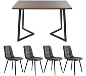 Juego de mesa y sillas (juego de 5), mesa de comedor con 4 sillas.