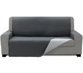 Tienda eurasia - cubre sofa acolchado, reversible, gris oscuro y gris claro, 4 plazas