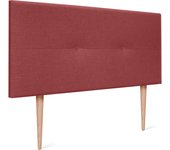Dhome cabecero de lino natural con botones 110x105cm con patas camas 105 - rojo