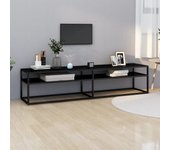 Mueble para tv | mueble de salón | mesa de tv vidrio templado negro 180x40x40,5 cm cfw88804