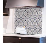 Panel antisalpicaduras de aluminio ignífugo satinado para cocina, torres vedras 700x700mm gris