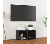 Mueble para tv | mueble de salón | mesa de tv madera contrachapada gris brillo 72x35x36,5 cm cfw32918