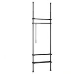 Perchero de ropa telescópico altura ajustable 233-300 cm,perchero extensible con 1 barras y 3 baldas kls07-sch sobuy es