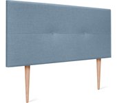 Dhome cabecero de lino natural con botones 110x105cm con patas camas 105 - azul