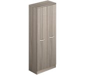 Zapatero multiusos de olmo con dos puertas y porta escobas cm h182x71x38