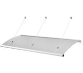 Arctom marquesina para puerta de aluminio blanco rubin xl 197x97 satinado