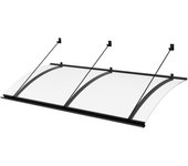 Arctom marquesina para puerta de aluminio antracita kwarc xl 197x82, cubierta de acrílico transparente
