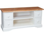 Biscottini mueble tv shabby blanco 129x60x40 cm made in italy | mueble tv madera maciza de tilo | mueble tv salón