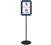 Danieli store | expositor de pie para carteles con marco abatible tamaño a3 | negro