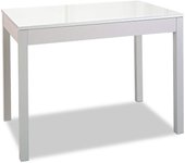 Mesa de cocina fija - alto 92 cm - estructura color aluminio - tapa cristal color blanca