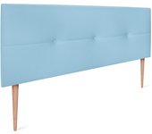 Dhome cabecero de polipiel con botones 135x105cm con patas camas 120/135 - celeste
