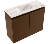 Mondiaz ture-dlux 60cm mueble fondo reducido rust. eden lavabo posición centro frappe. sin orificio.