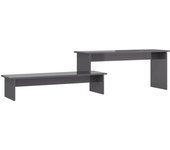 Mueble tv gris brillo aglomerado 180x30x43 cm