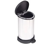 Curver deco bin - cubo de basura de 20l con apertura a pedal y soporte de bolsa. iml metal