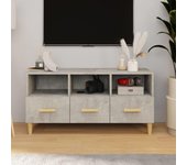 Mueble de tv | mueble de salón | mesa de tv madera de ingeniería gris hormigón 102x36x50 cm cfw63695