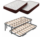 Colchón viscosoft ergos 15 + cama nido con 6 patas | medidas: 105x180x15 cm
