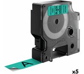 Cinta laminada para rotuladoras dymo d1 45809 labelmanager™ negro verde (5 unidades)