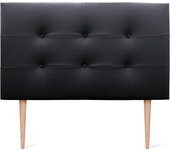 Dhome cabecero de polipiel capitoné 110x115cm con patas camas 105 - negro