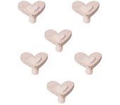 6 un. pomo tirador mueble bebé corazón madera arena shabby chic 54x46mm para cajón cómoda y armario