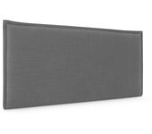 Dhome cabecero de lino natural liso con ribete 105x50cm camas 105 - gris oscuro