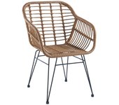 Pack 2 sillas de ratán con reposabrazos ohara, uso interior/exterior