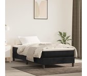 Cama con somier y colchón negro 90x190 cm terciopelo
