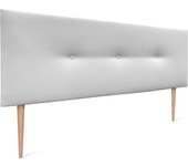 Dhome cabecero de polipiel liso con botones 135x105cm con patas camas 120/135 - blanco