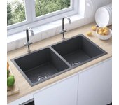 Fregadero cocina | pila de cocina hecho a mano acero inoxidable negro cfw87559