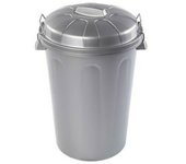 Cubo de basura con tapa 100 litros basurero gris asas de presión