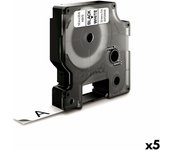 Cinta laminada para rotuladoras dymo d1 45013 12 mm labelmanager™ blanco negro (5 unidades)