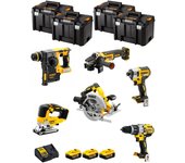 Dewalt kit dwk601t (dcd996 + dch273 + dcg405 + dcf887 + dcs334 + dcs570 + 3 x 5,0 ah + dcb115 + 4 x tstak vi)