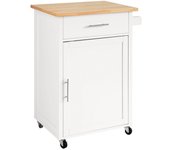 Carrito auxiliar de cocina con un cajón y una puerta carrito multifuncional 68x46x90 cm fkw102-wn sobuy es