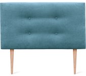 Dhome cabecero de tela aqualine con 2 hileras de botones 110x105cm con patas camas 105 - turquesa