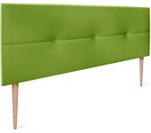 Dhome cabecero de polipiel con botones 150x105cm con patas camas 150 - verde