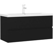 Mueble lavabo con fregadero integrado aglomerado negro