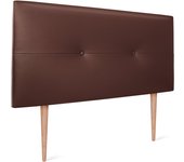 Dhome cabecero de polipiel con botones 95x105cm con patas camas 90 - chocolate
