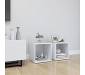 2 piezas muebles para tv | mueble de salón | mesa de tv madera contrachapada blanco 37x35x37 cm cfw28115