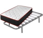 Colchón viscoelástico cool viscofresh + somier hermes con 4 patas de 32 cm | medidas: 90x190 cm