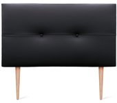 Dhome cabecero de polipiel con botones 95x105cm con patas camas 90 - negro